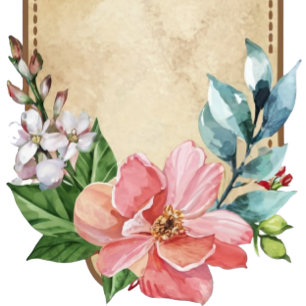 Cartão De Agradecimento Rustic Look Watercolor Floral