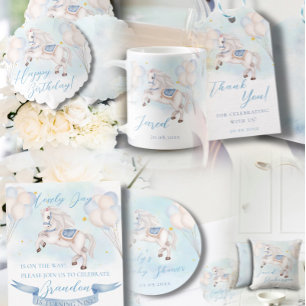 Convite Fairytale Pony Stars Chá de fraldas dos Balões