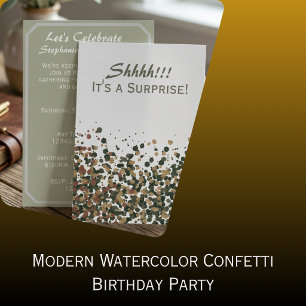 Convite Sofisticada Surpresa de Celebração em Aquarela de 