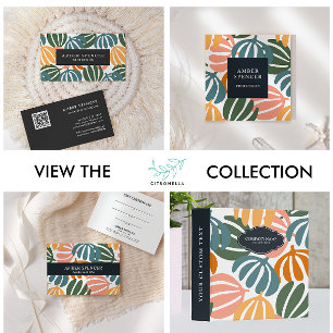 CARTÃO DE VISITA RETRO COLORIDO DEIXA A RECUPERAÇÃO BOTÂNICA GROOVA