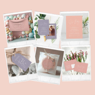 Convite Chá de fraldas rodado-rosa-terracotta elegante