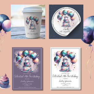 Convite Astrologia Célestial Mística Cósmica Aniversário