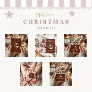 Cartão De Festividades 3 Foto do Natal do Cowboy Ocidental