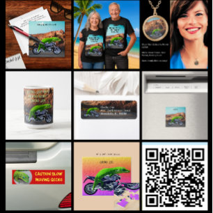 Adesivo Quadrado Passear pela Motocicleta Gecko Personalizada de Re