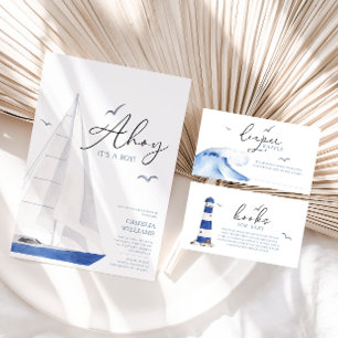 Convite Festa de aniversário Mínima Náutica de Ahoy em vel