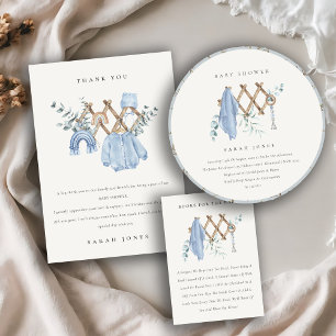 Convite Chá de fraldas Essencial De Roupas De Bebê Cute Ch