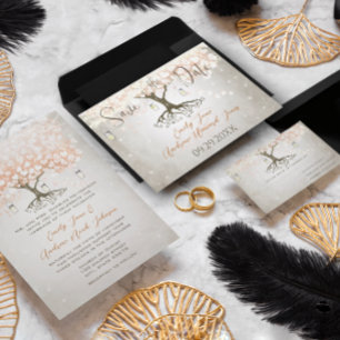 Convite Casamento Rústico de Pessegueiro de Pessegueira de