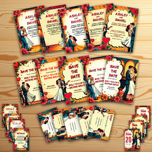 Convite Casamento do estilo cômico da dança romântica do C