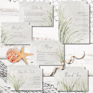 Cartão De Agradecimento Boho Pampas Grass Minimal Modern Wedding Thank You