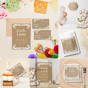 Cartão De Informações Cielito Lindo Mexicano Fiesta Books para Chá de fr