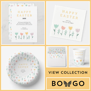 Convite Páscoa Domingo Brunch Amarelo Fita Botânica