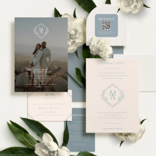 Adesivo Quadrado Vinheta de código QR de casamento