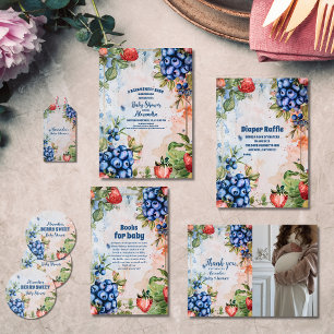 Convite Berry Sweet Wild Berries & Flowers Chá de fraldas