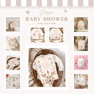 Convite Um Dragão Pequeno está no Caminho Chá de fraldas