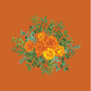 Convite Rust Orange Wedding Vintage Floral