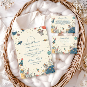 Convite Chá de fraldas de Aventura de Espaço Exterior