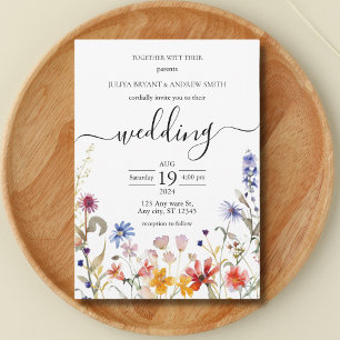 Cartão De Informações Casamento de Boho Wildflower