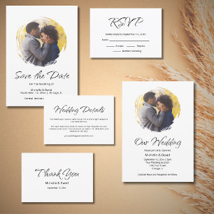 Cartão Postal De Anúncio Casamento Minimalista Boho Foto Moderna  