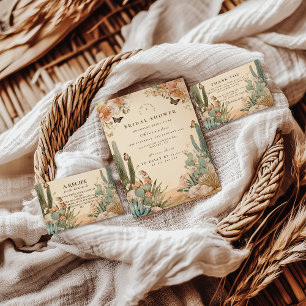 Convite Chá de Bebê Boho Cacto do Deserto