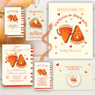 Poster Pequeno Chá de fraldas de outono de Pizza de Abóbo