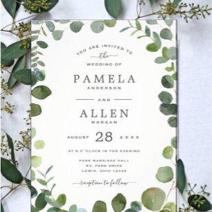 Convite Eucalyptus Weding Invitation