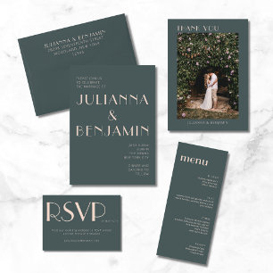 Convite Casamento de Deco de Arte Escamuflada e Elegante M