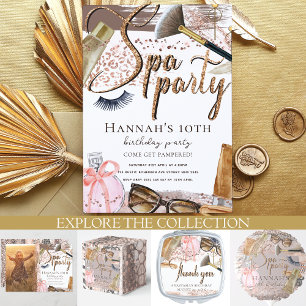 Convite Spa Birthday Luxury Safari design