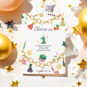 Charm Bracelet 4º Convite de festas de Aniversário