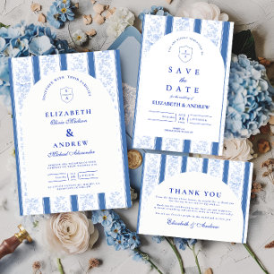 Reserve A Data Porcelana Clássica Azul de Delft para Casamento