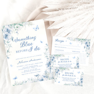 Convite Algo azul antes de fazer o Chá de panela elegante