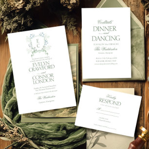 Menu Casamento do Monograma do Paixão Floral Elegante