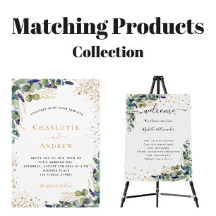 Convite Eucalyptus greenery QR code RSVP casamento de luxo