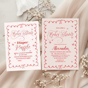 Cartão De Informações Carroçaria de Arco rosa minimalista Raffle