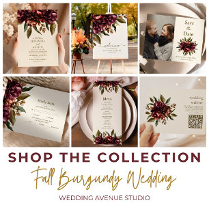 Convite Boho Autumn Wildflower Botanical Weding