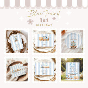 Convite Primeiro aniversario do comboio azul Vintage