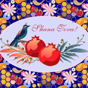 Feliz Rosh Hashanah Jewish Ano Novo Magnet Floral