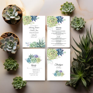 Cartão De Agradecimento Casamento do Desert Cactus Succulents