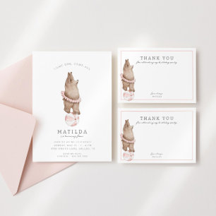 Convite Circo do Urso Moderno das Crianças   FESTA DE ANIV