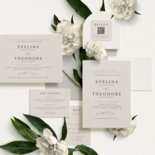 Convite para Casamento de Retrato Formal de Parker