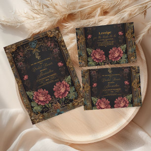 Convite Chá de panela Gótico Vitoriano Floral