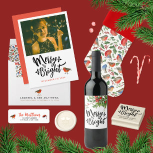 Carimbo De Borracha Típica De Natal Brilhante E Feliz Escura