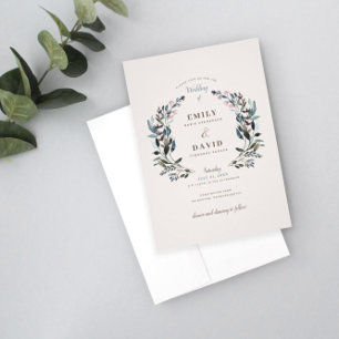 Convite Garden Crest   casca   Casamento quadrado