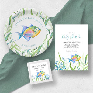 Convite de Raffle para Fralda de Tema Tropical Ros