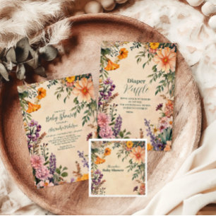 Convite Chá de fraldas Victorian Art Nouveau