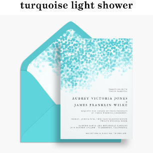 Convites Wedding do chá   da luz de turquesa