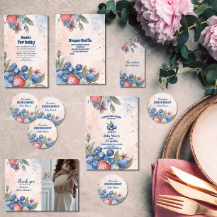 Cartão De Informações Berry Sweet Fruta Chá de fraldas Livros para Bebê