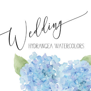 Convite para Casamento de Fotos - Hydrangeas Azuis