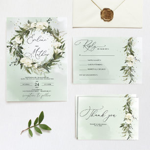 Convite Aumento e brilho do ouro foliar verde da floresta