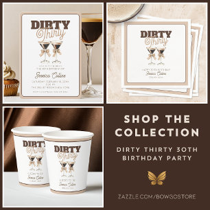 Convite Dirty trigty Espresso aniversário de 30 anos