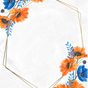 Convite Chá de casamento azul e laranja